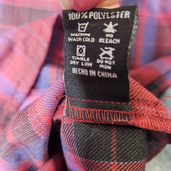 Dixxon Boys Flannel Shirt Size XL Youth Div Plaid Snap Front‎ - Picture 6 of 8